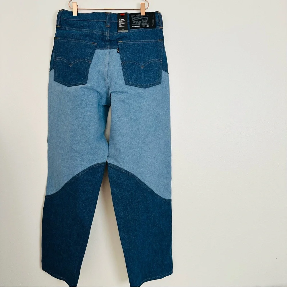 New Levi’s Skate UO Exclusive Colorblocked Super Baggy Vintage Denim Dark Jean